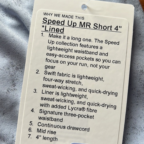 💙LULULEMON SPEED UP SHORT 4”-GRAVEL DUST PASTEL BLUE MULTI-6💙 - Picture 9 of 10